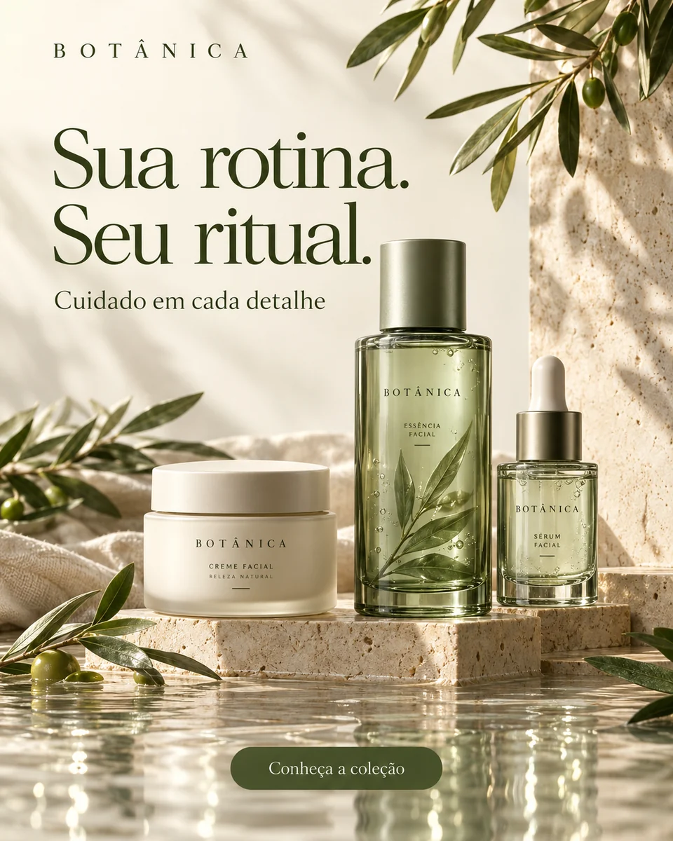 Exemplo ilustrativo de criativo para divulgação de cosméticos